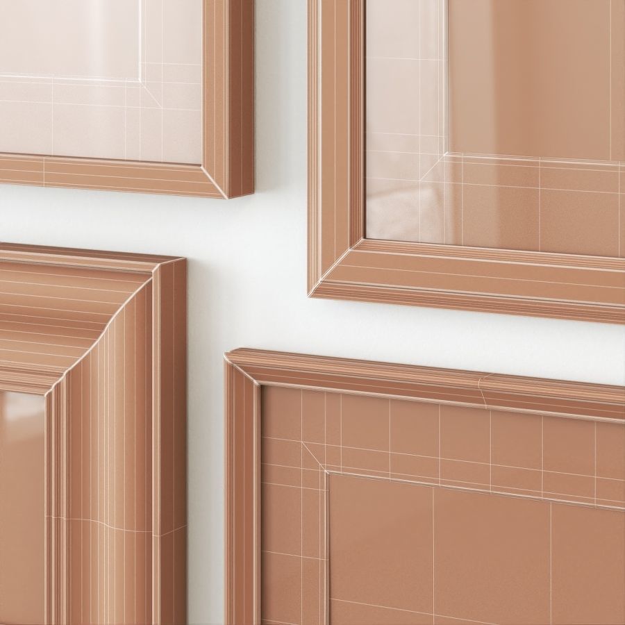 Abstract painting gallery wall 3D model_12