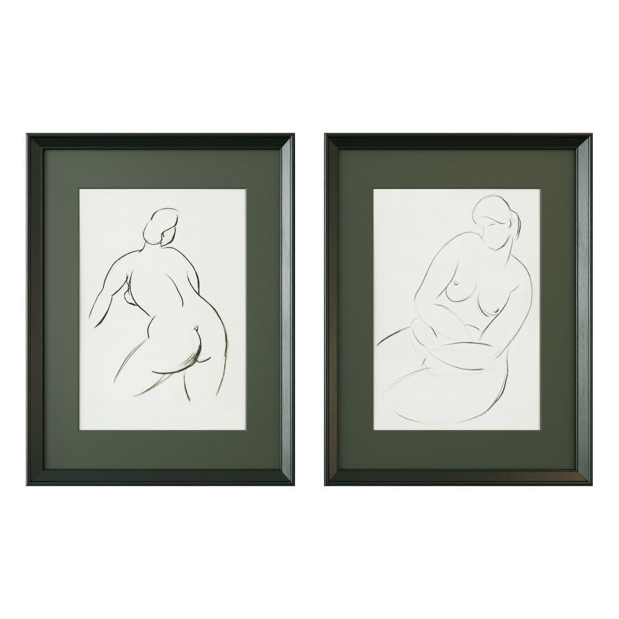 Abstract painting gallery wall 3D model_6