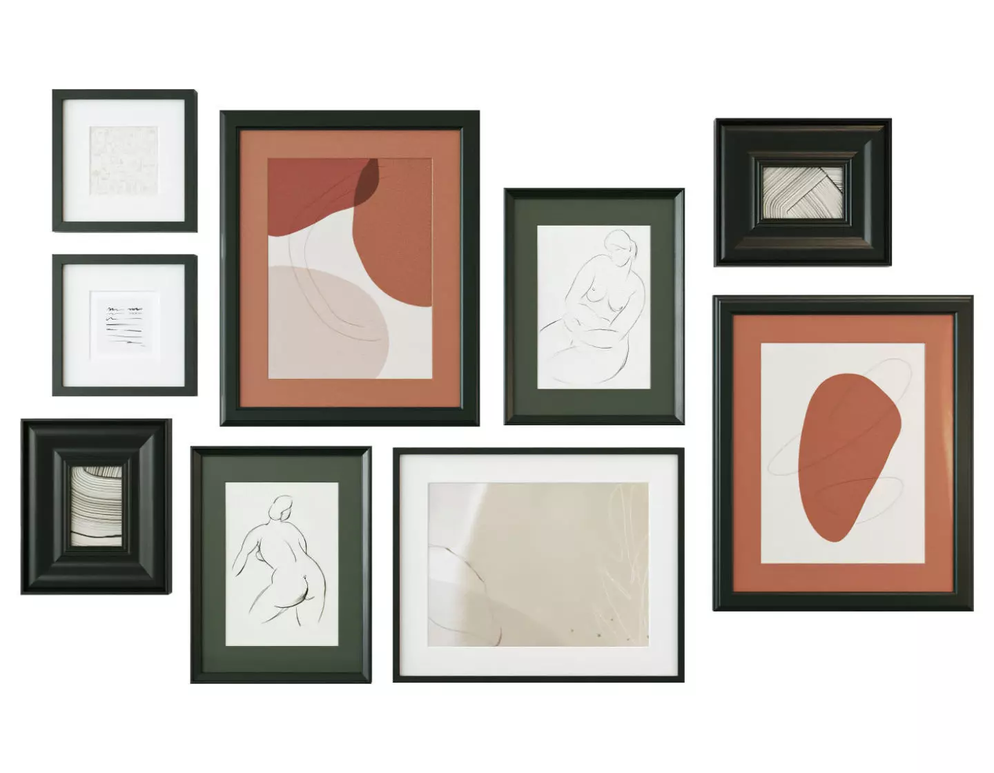 Abstract painting gallery wall 3D model_0