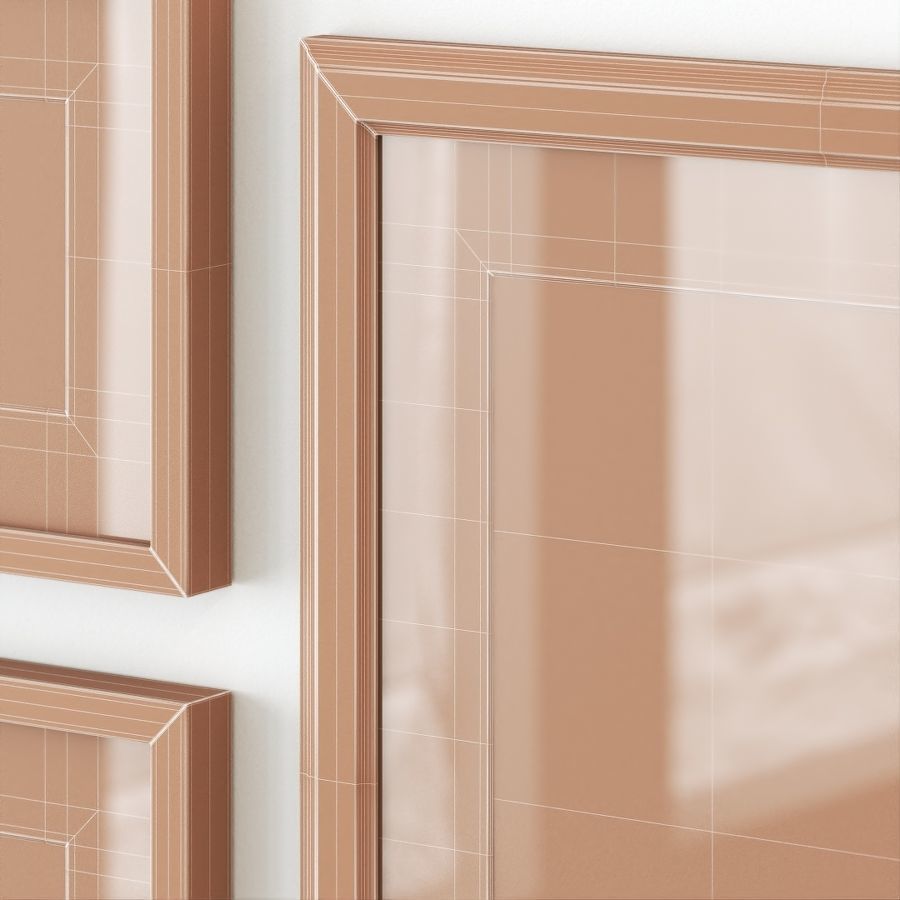 Abstract painting gallery wall 3D model_13