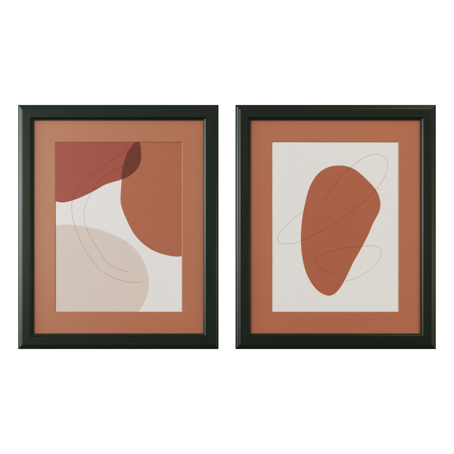 Abstract painting gallery wall 3D model_4