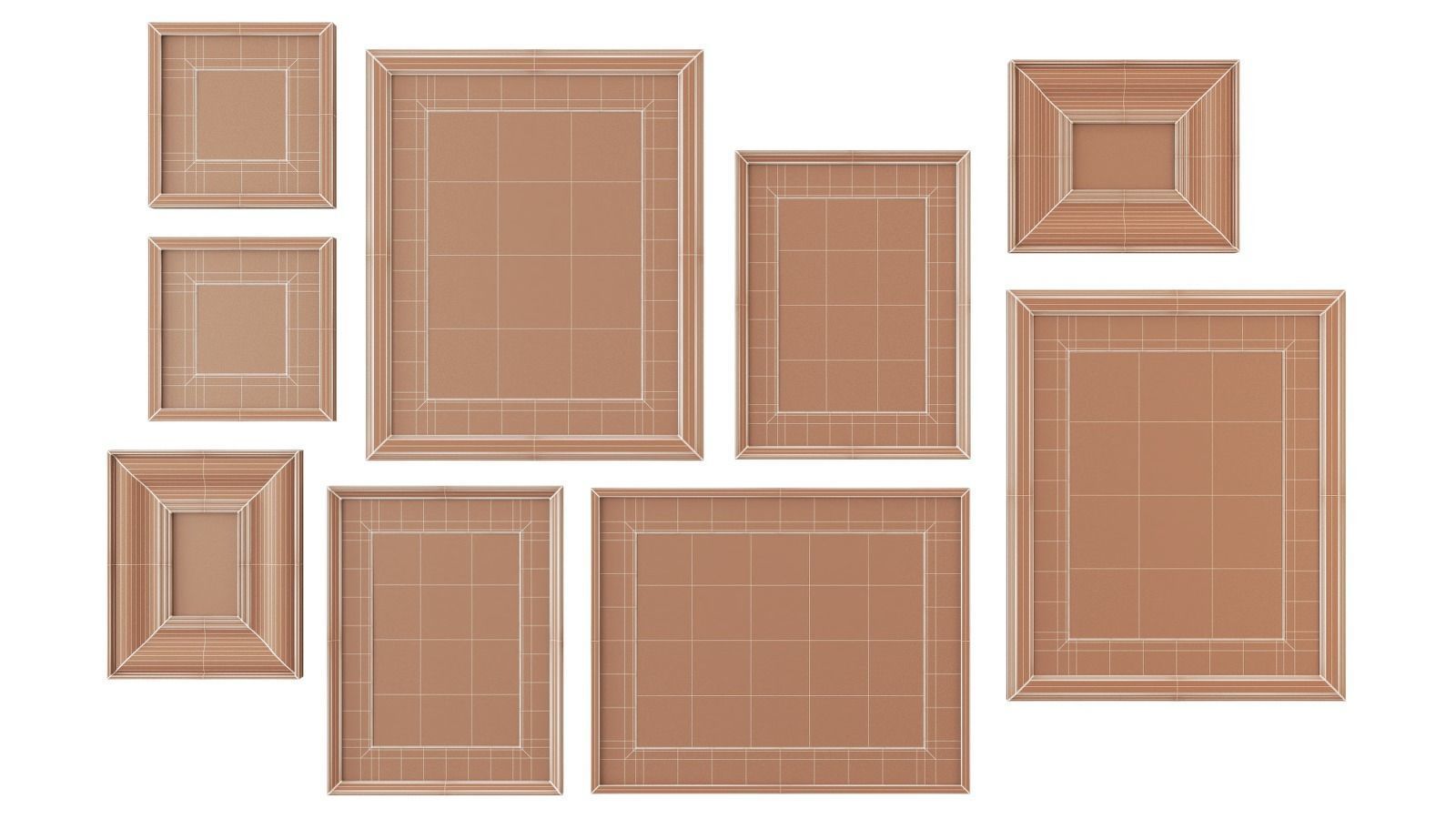 Abstract painting gallery wall 3D model_11