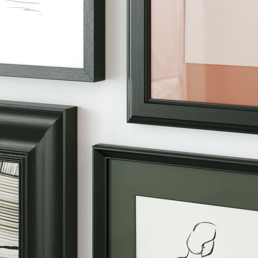 Abstract painting gallery wall 3D model_1