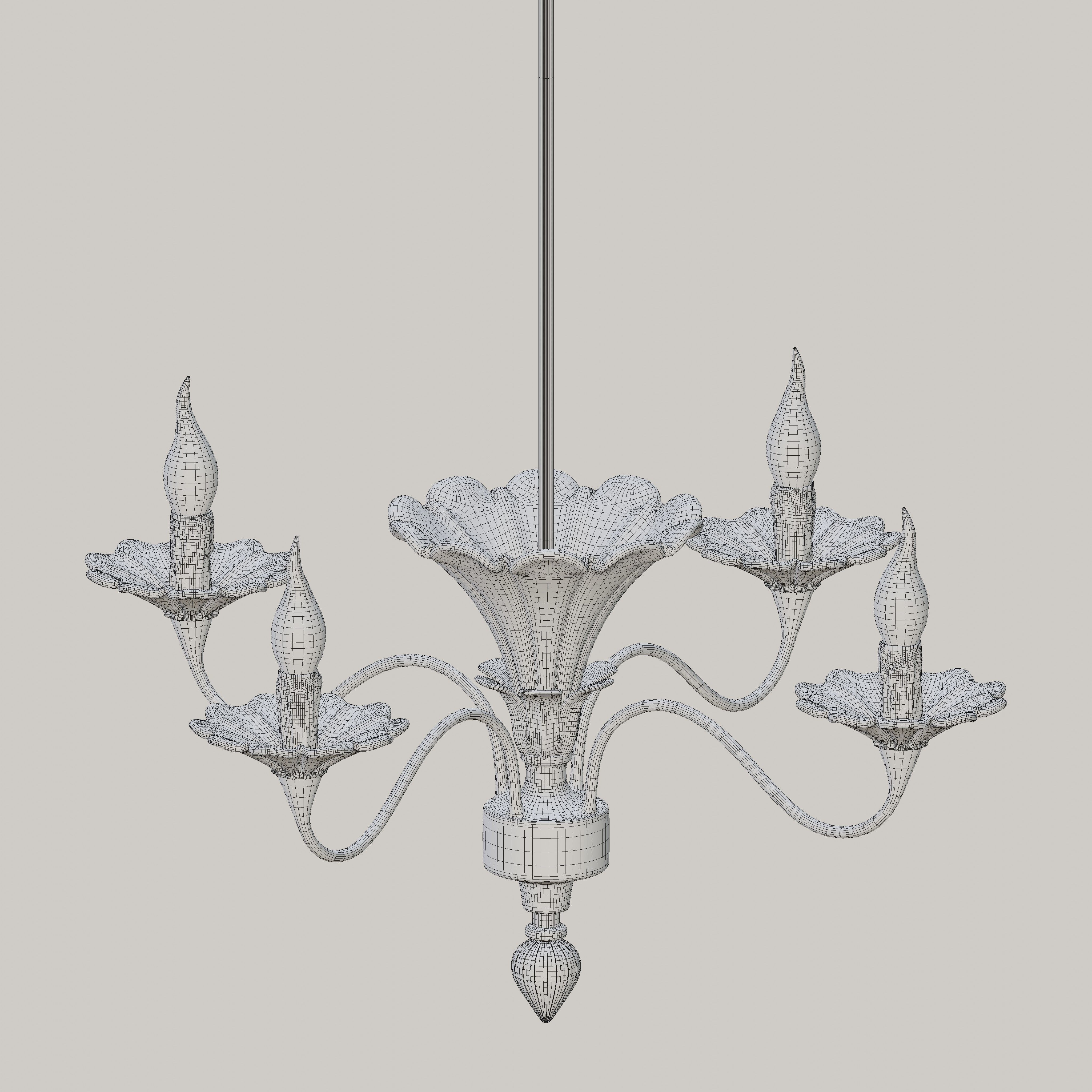 Floral Tulip Chandelier 3D model_6