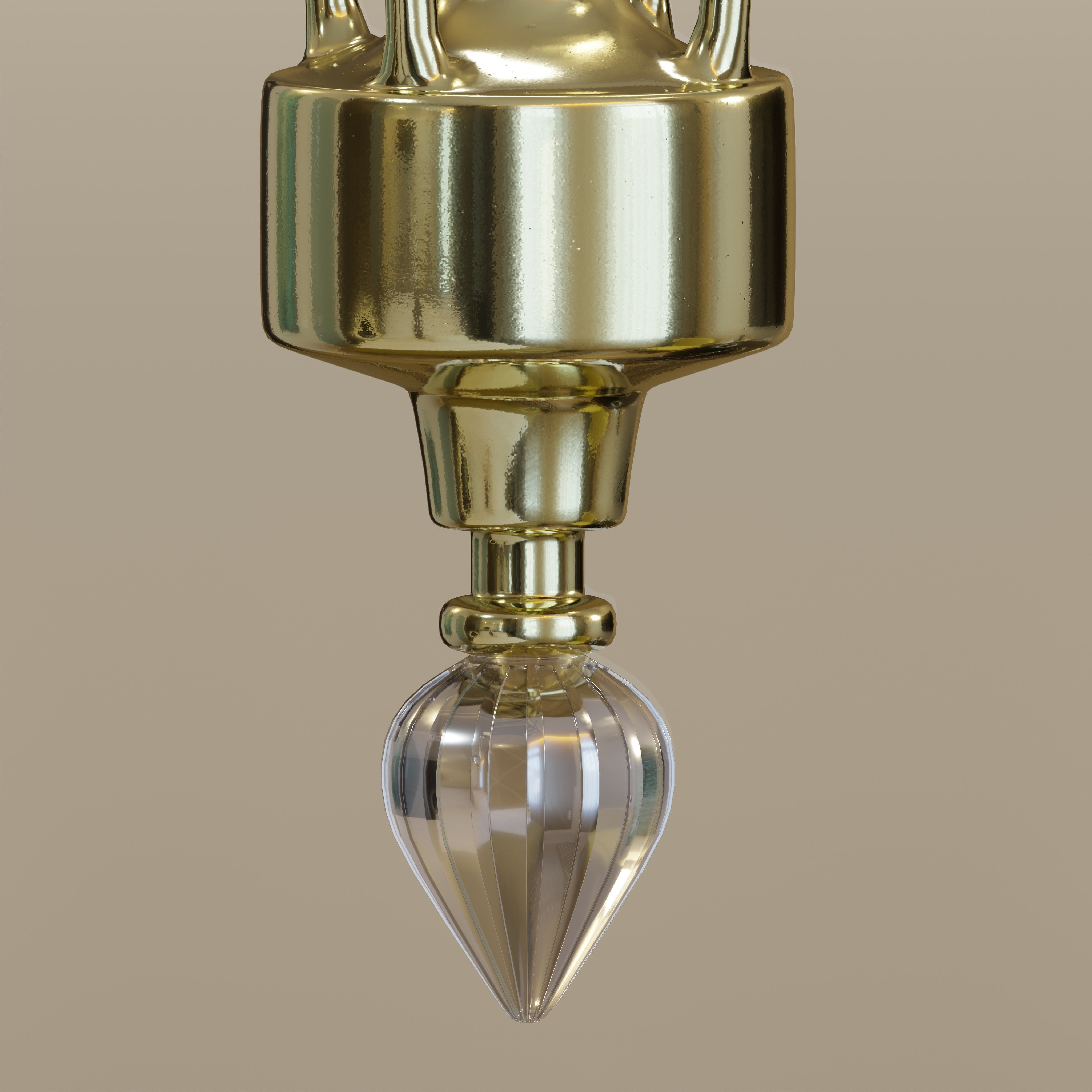 Floral Tulip Chandelier 3D model_3