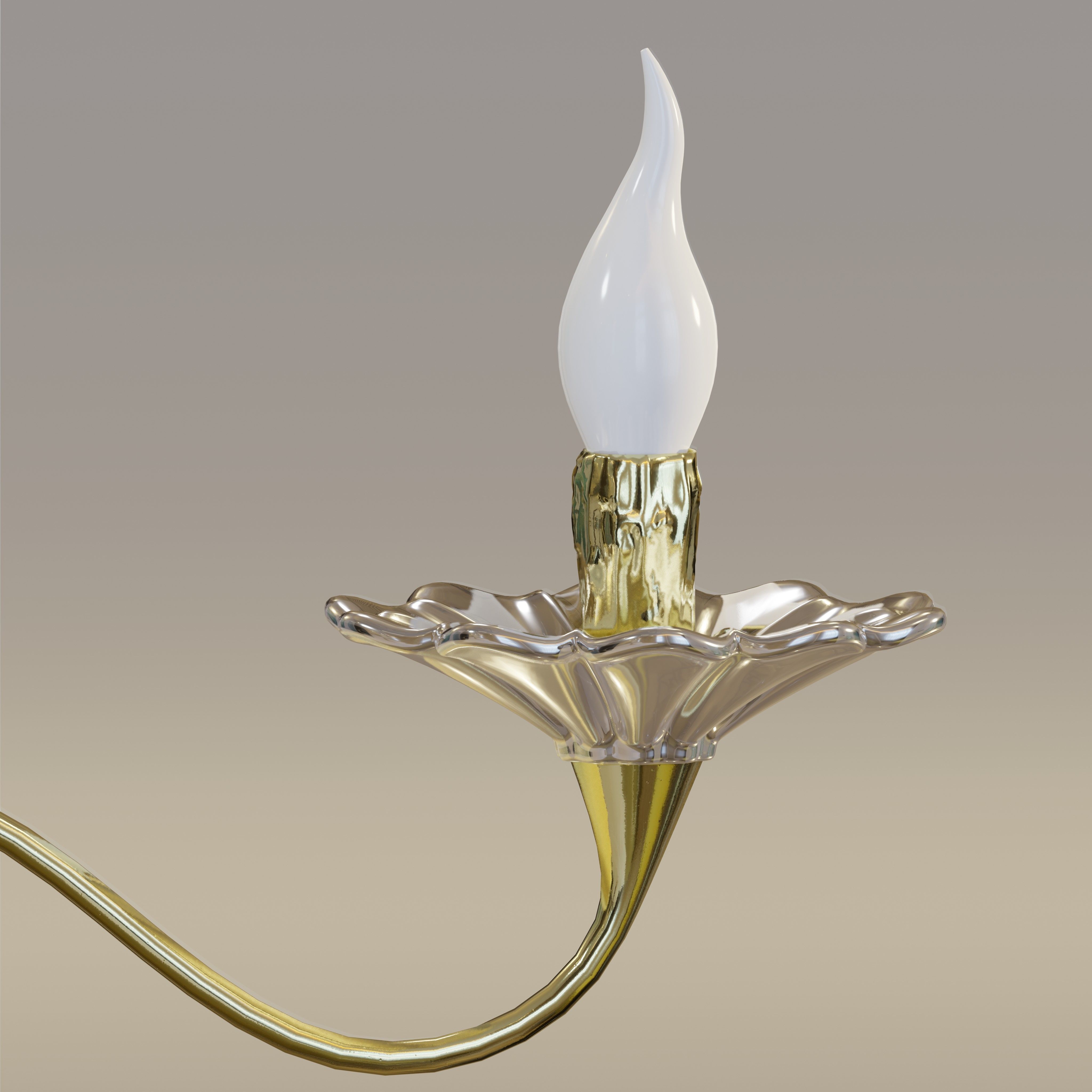 Floral Tulip Chandelier 3D model_2