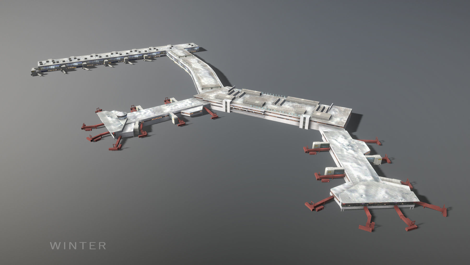 Airport Terminal ESSA Terminal5 Stockholm Arlanda Airport Low-poly 3D model_13