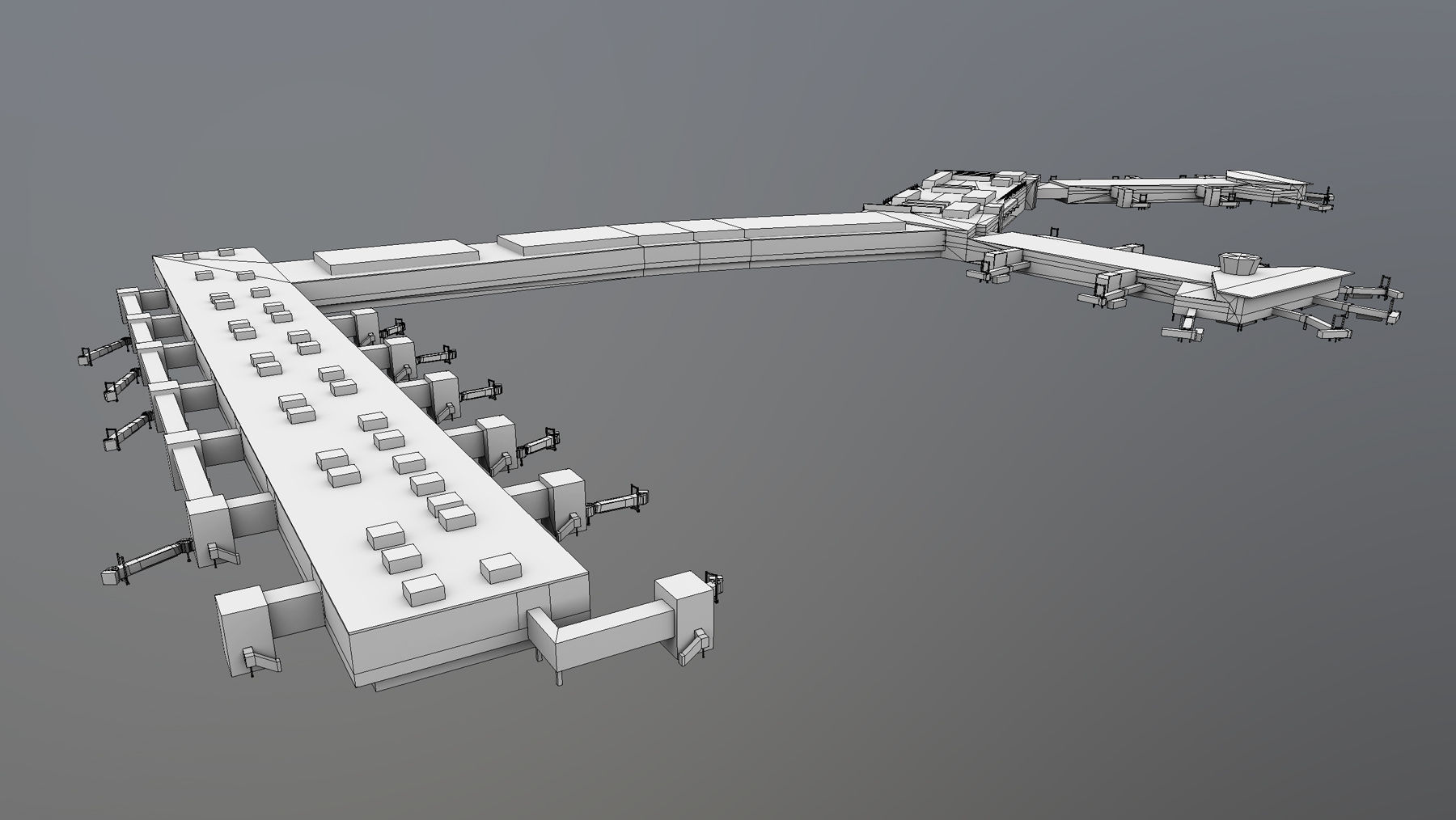 Airport Terminal ESSA Terminal5 Stockholm Arlanda Airport Low-poly 3D model_9