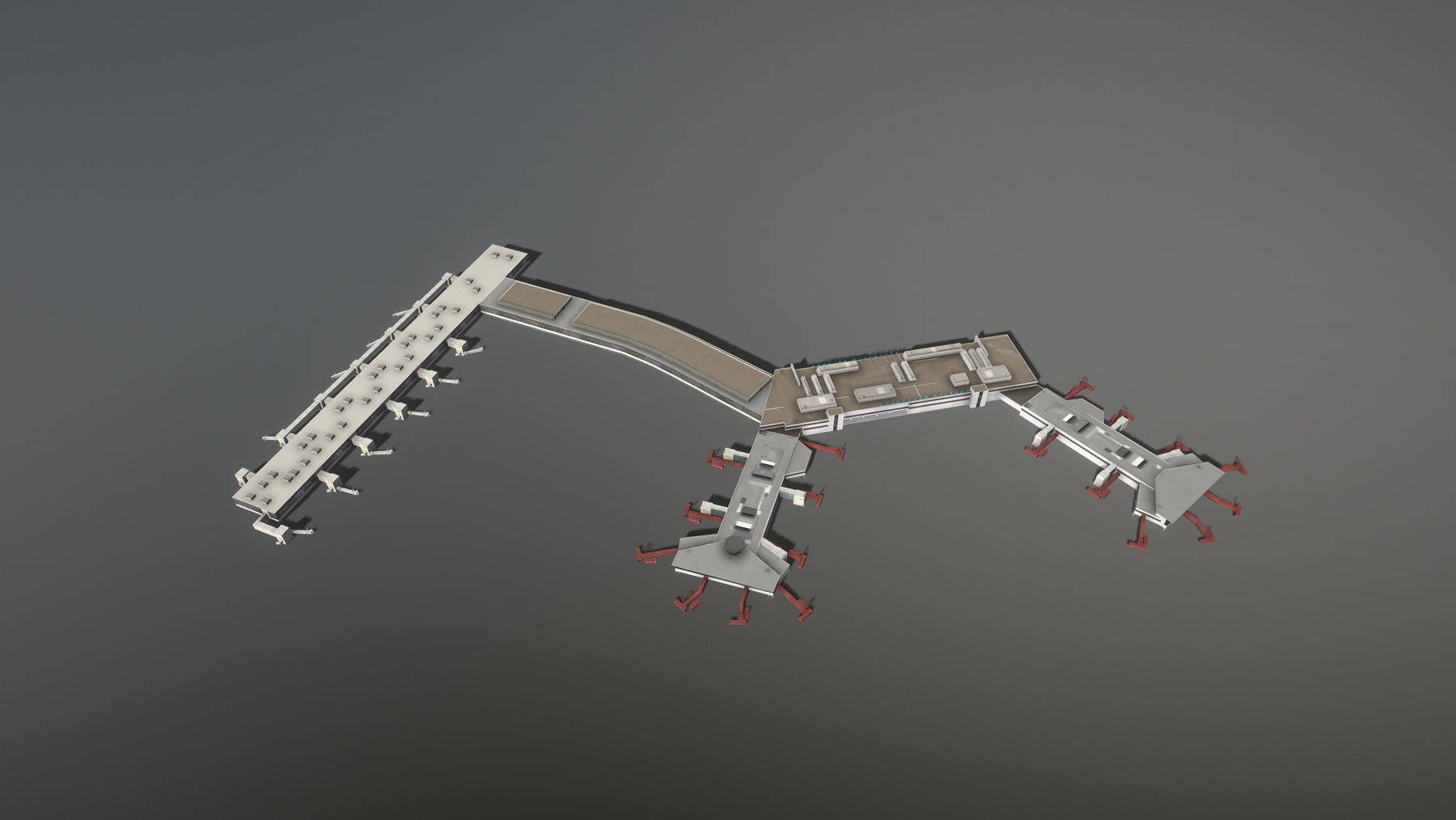 Airport Terminal ESSA Terminal5 Stockholm Arlanda Airport Low-poly 3D model_4