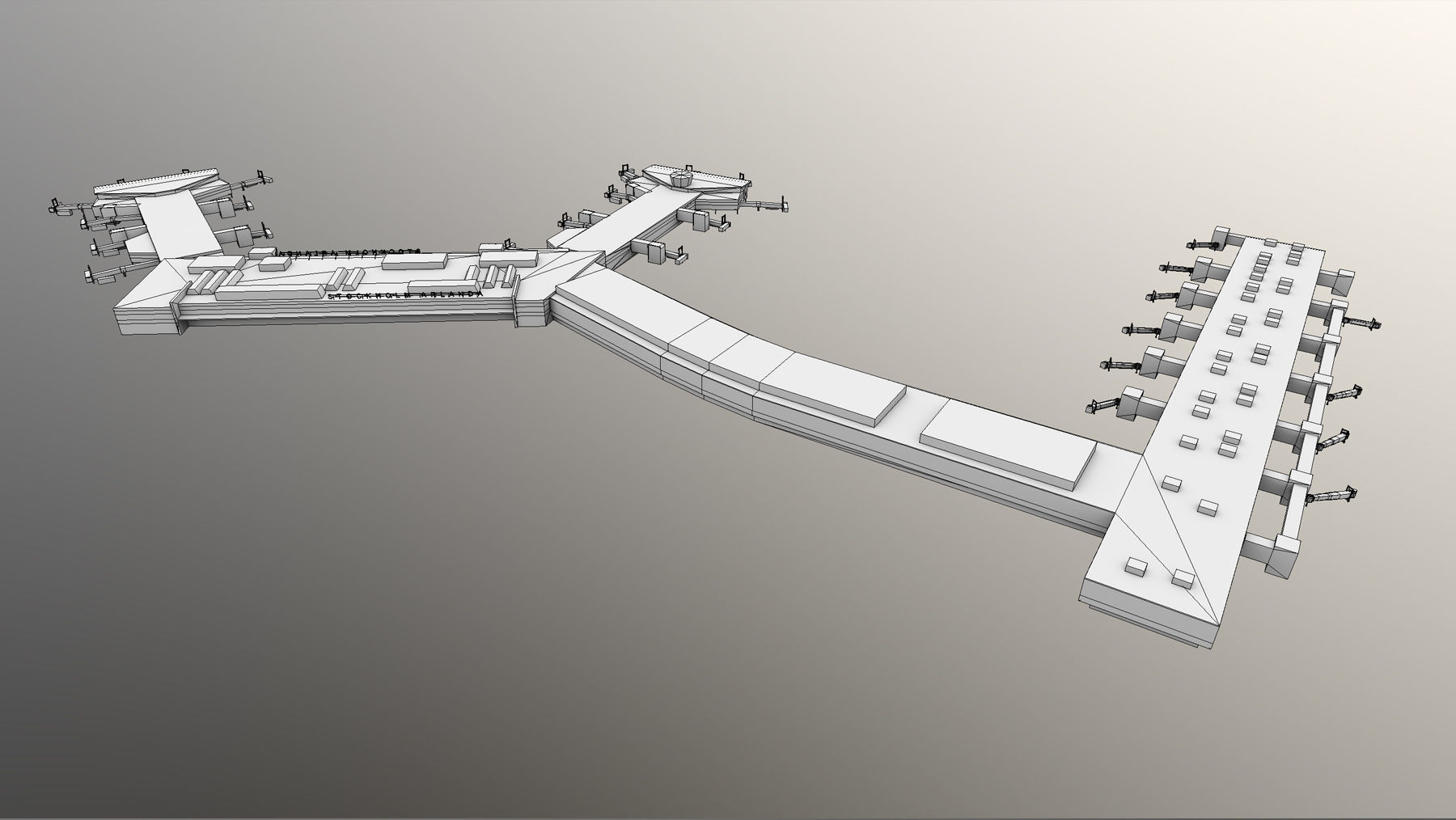 Airport Terminal ESSA Terminal5 Stockholm Arlanda Airport Low-poly 3D model_10