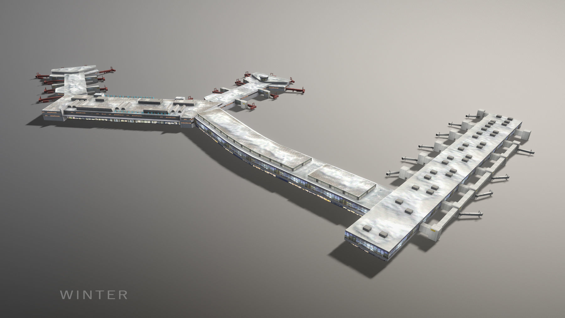 Airport Terminal ESSA Terminal5 Stockholm Arlanda Airport Low-poly 3D model_12