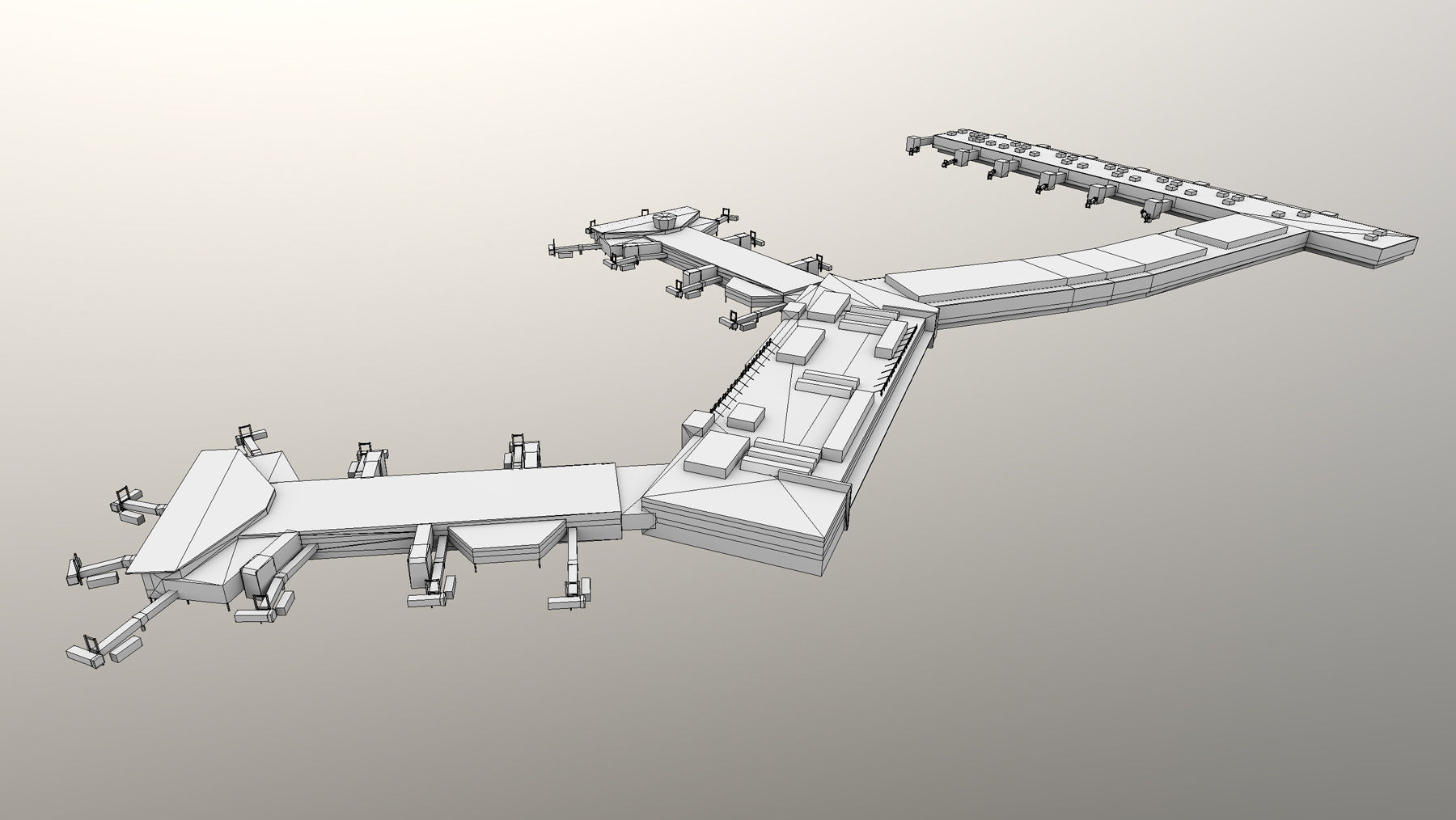 Airport Terminal ESSA Terminal5 Stockholm Arlanda Airport Low-poly 3D model_11
