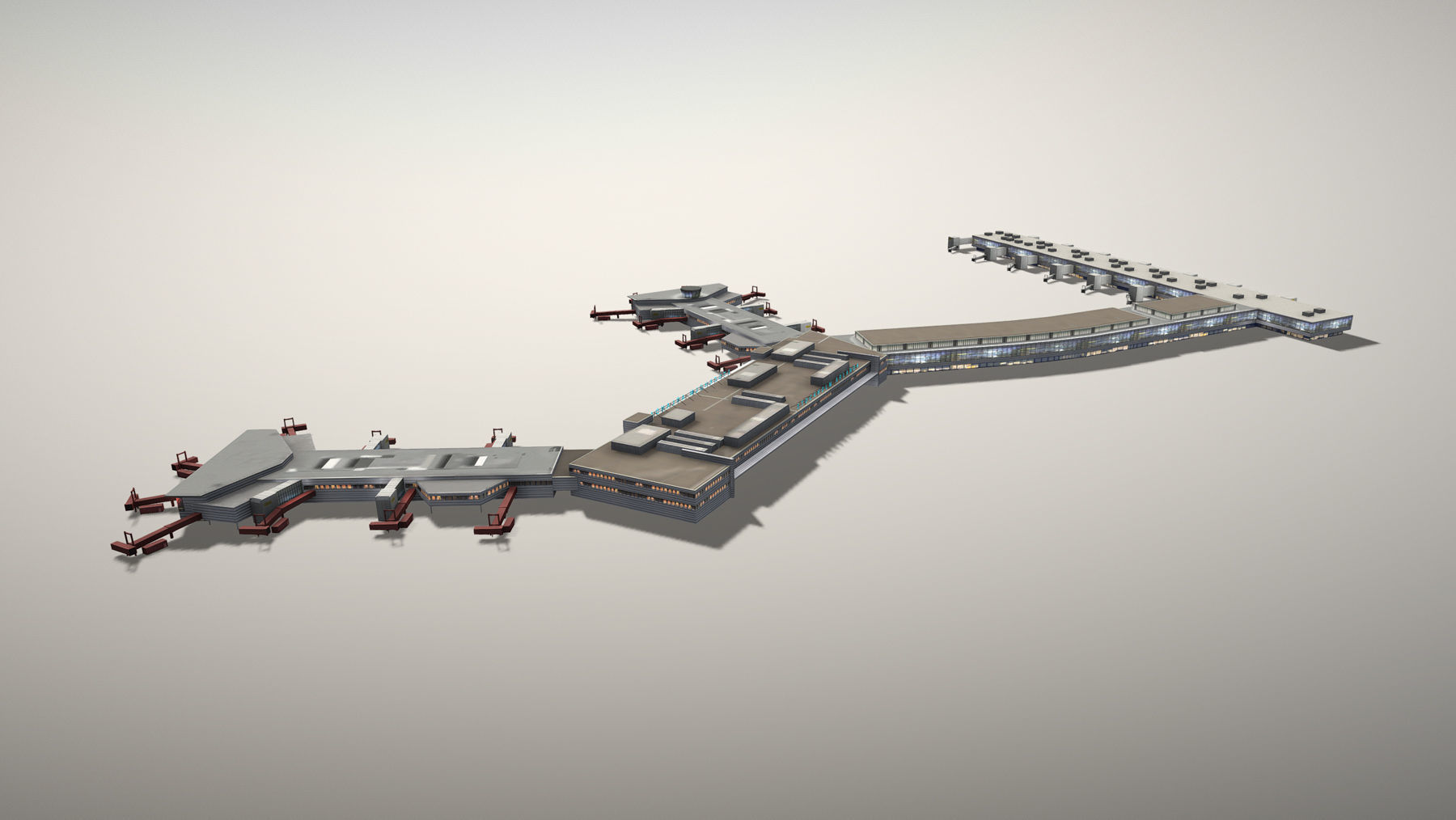 Airport Terminal ESSA Terminal5 Stockholm Arlanda Airport Low-poly 3D model_1