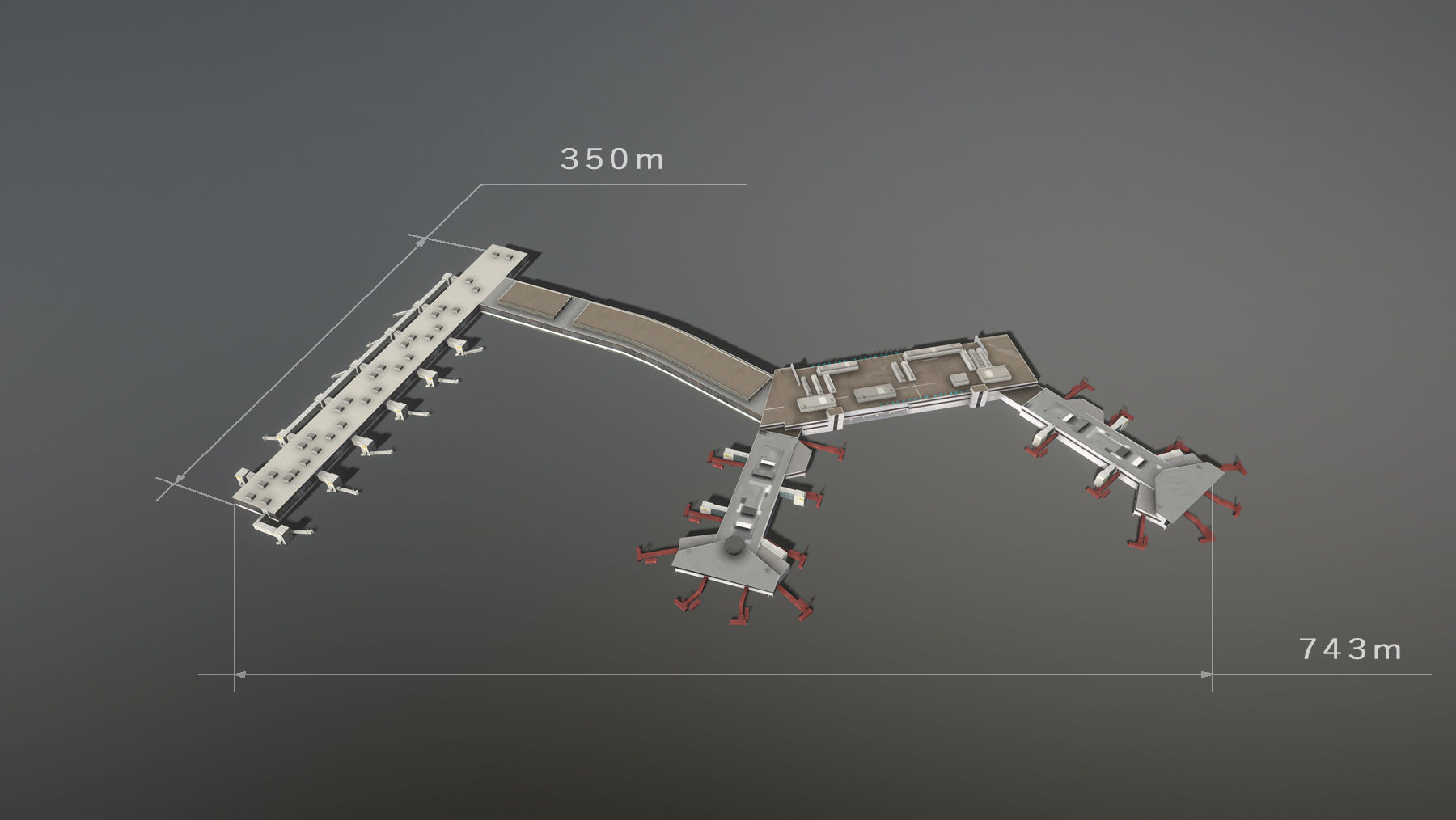 Airport Terminal ESSA Terminal5 Stockholm Arlanda Airport Low-poly 3D model_5