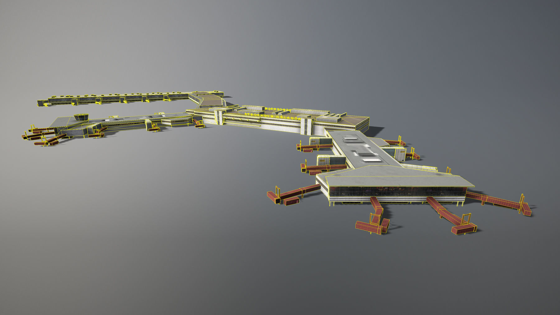 Airport Terminal ESSA Terminal5 Stockholm Arlanda Airport Low-poly 3D model_8