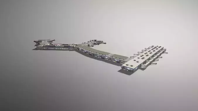 Airport Terminal ESSA Terminal5 Stockholm Arlanda Airport Low-poly 3D model