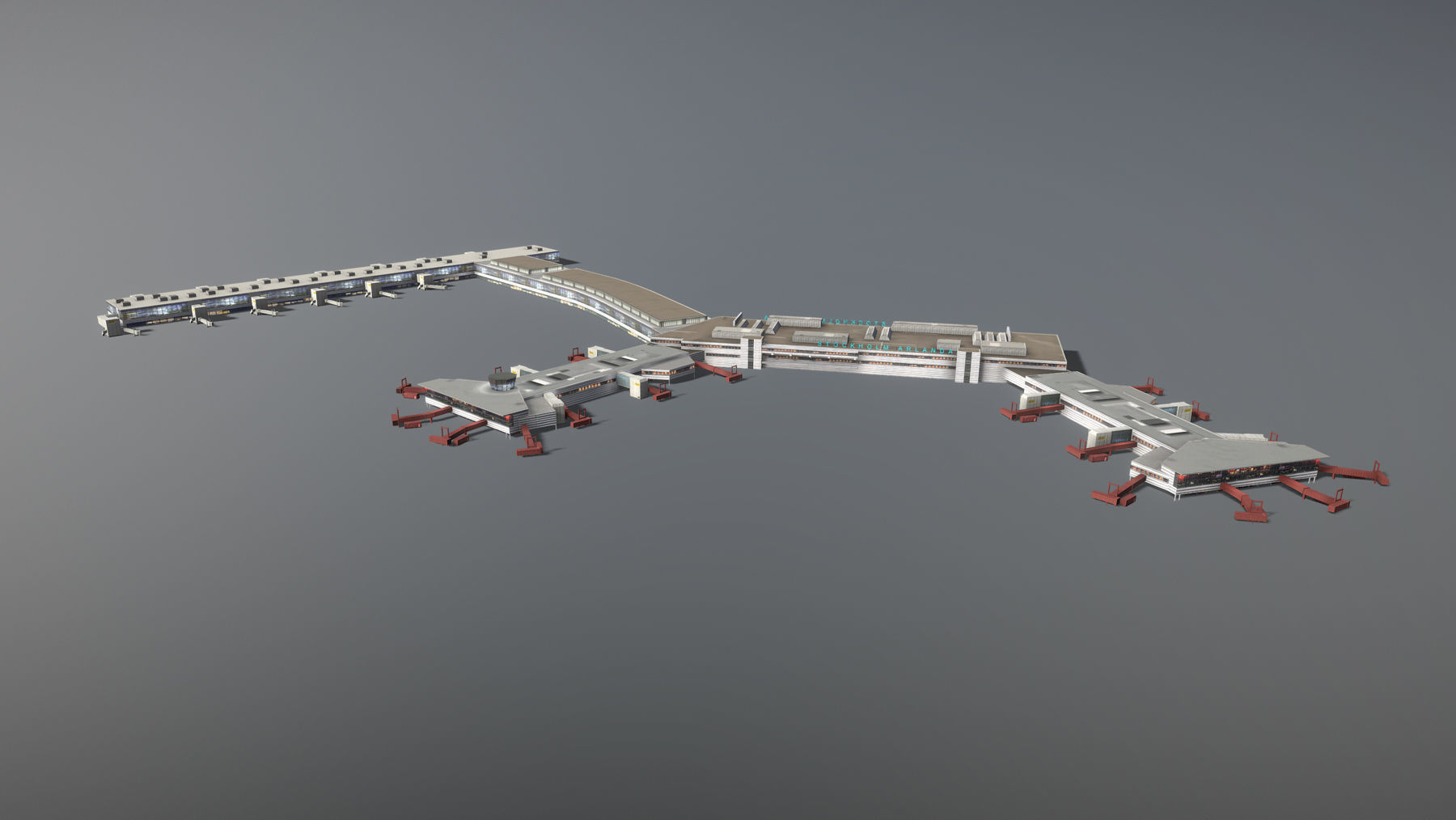 Airport Terminal ESSA Terminal5 Stockholm Arlanda Airport Low-poly 3D model_2