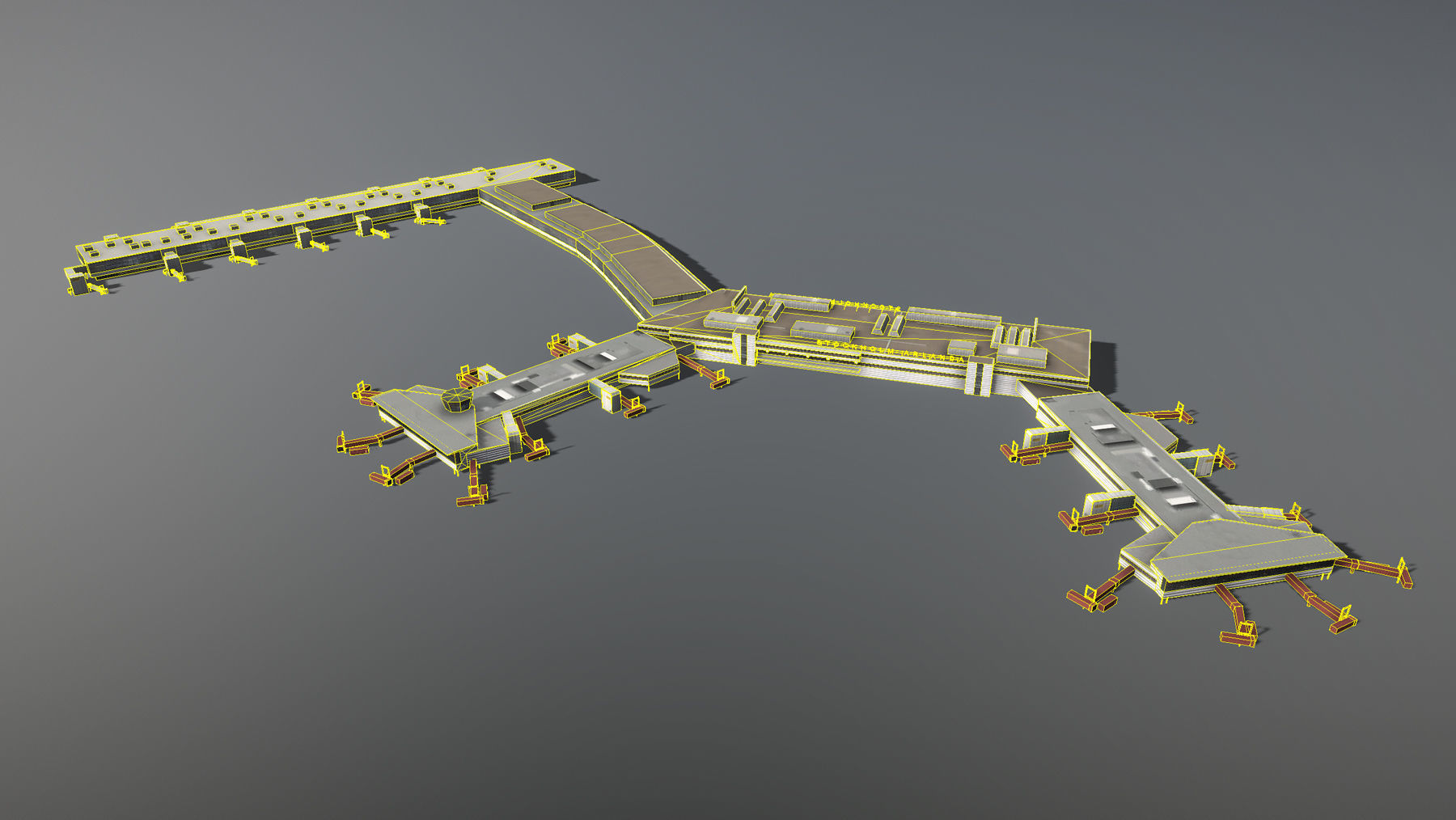 Airport Terminal ESSA Terminal5 Stockholm Arlanda Airport Low-poly 3D model_6