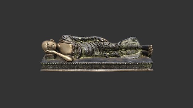 Sleeping Gandhi Low-poly 3D model