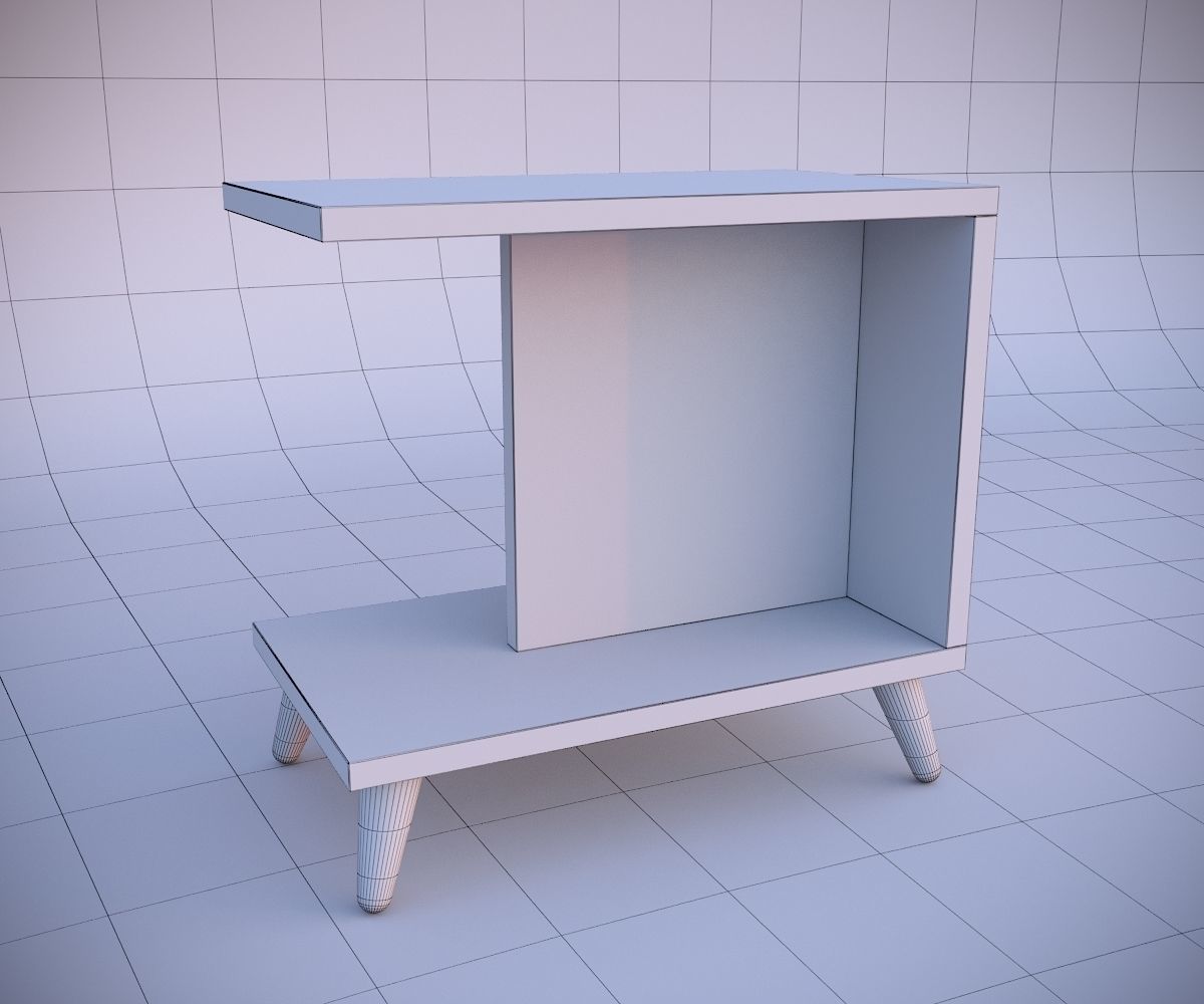 Minimalistic Bureau Low-poly 3D model_2