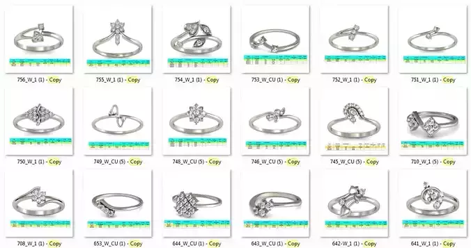 Collection 38 Women Ring render stl details 