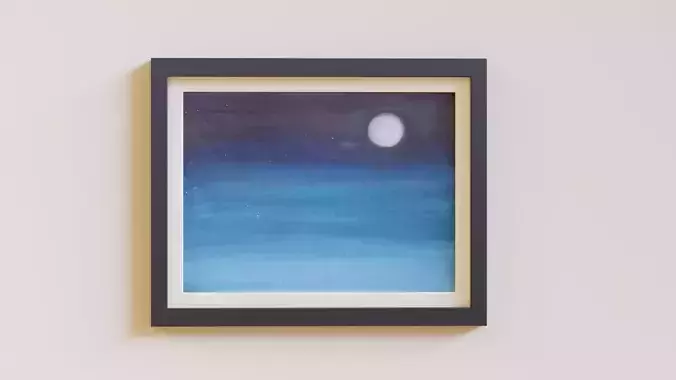 Wall art painting of abstract nightly scene