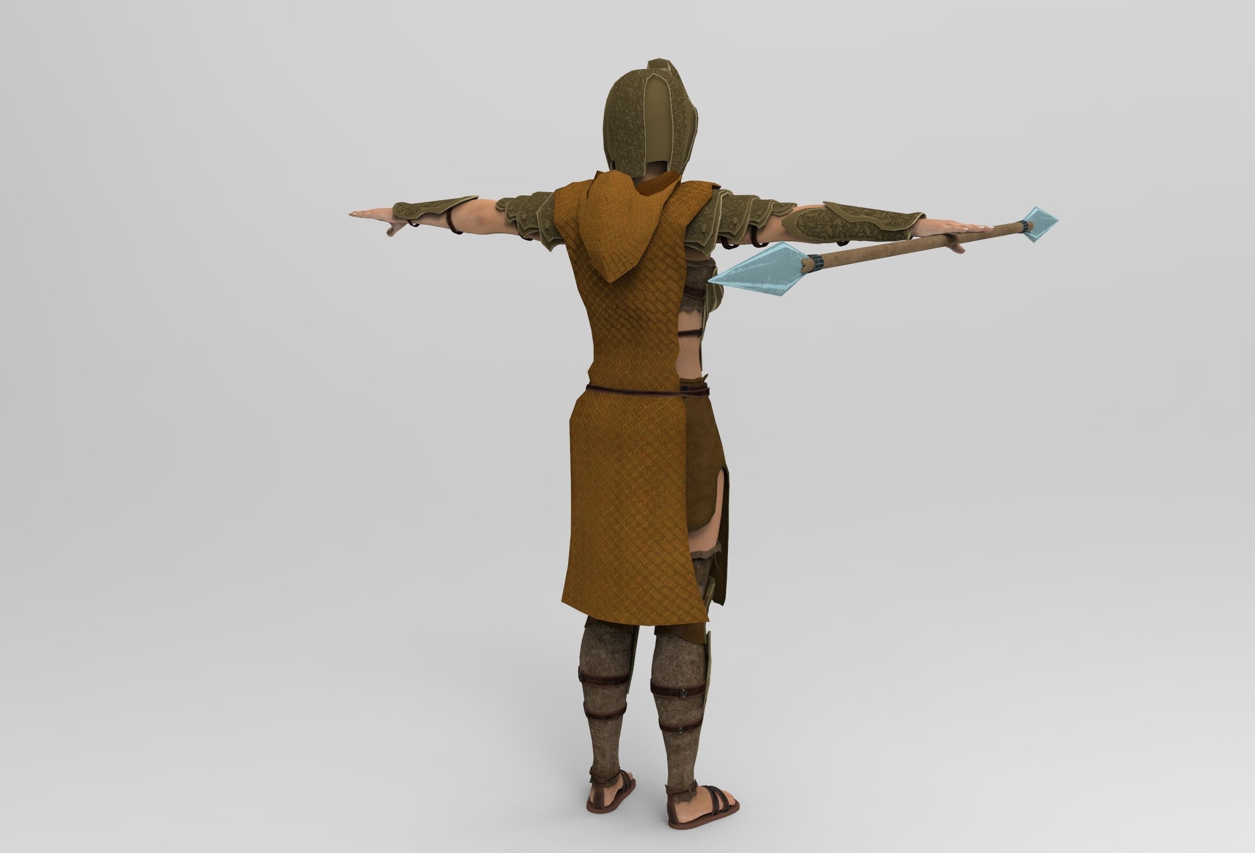 The Spear Guardian  Low-poly 3D model_7