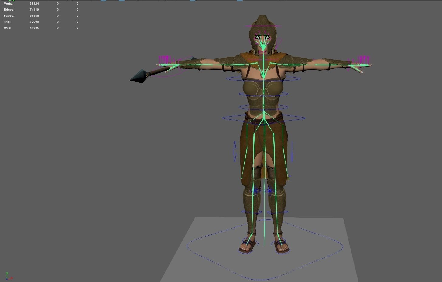 The Spear Guardian  Low-poly 3D model_12