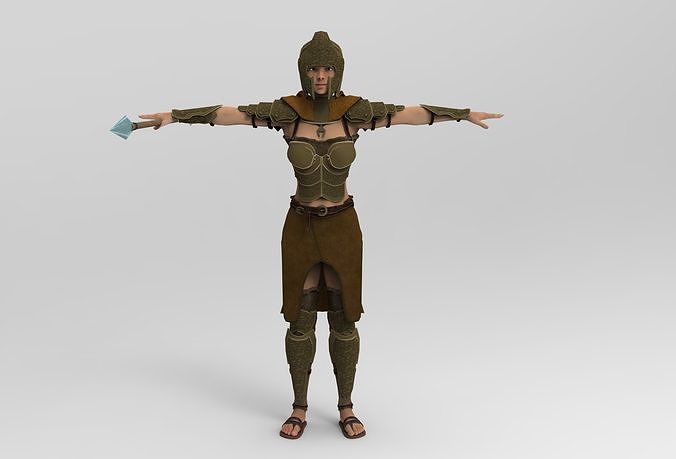 The Spear Guardian  Low-poly 3D model