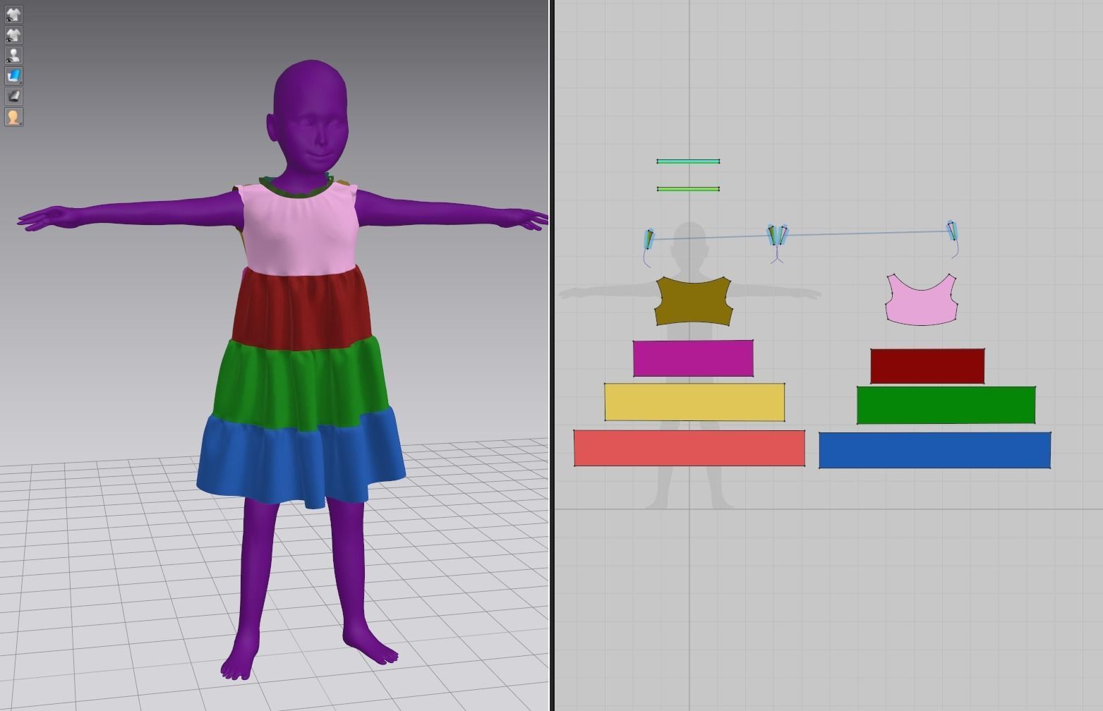 Girl real cloth simulation conversation loop animation 3 3D model_14