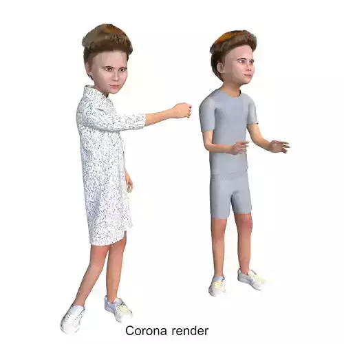 Girl real cloth simulation conversation loop animation 1 3D model