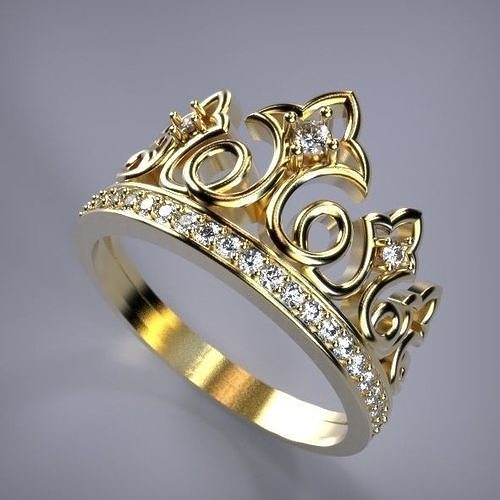 Crown ring Silver Gold  Print 3D print model