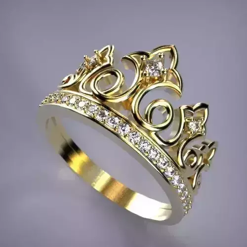 Crown ring Silver Gold  Print 3D print model