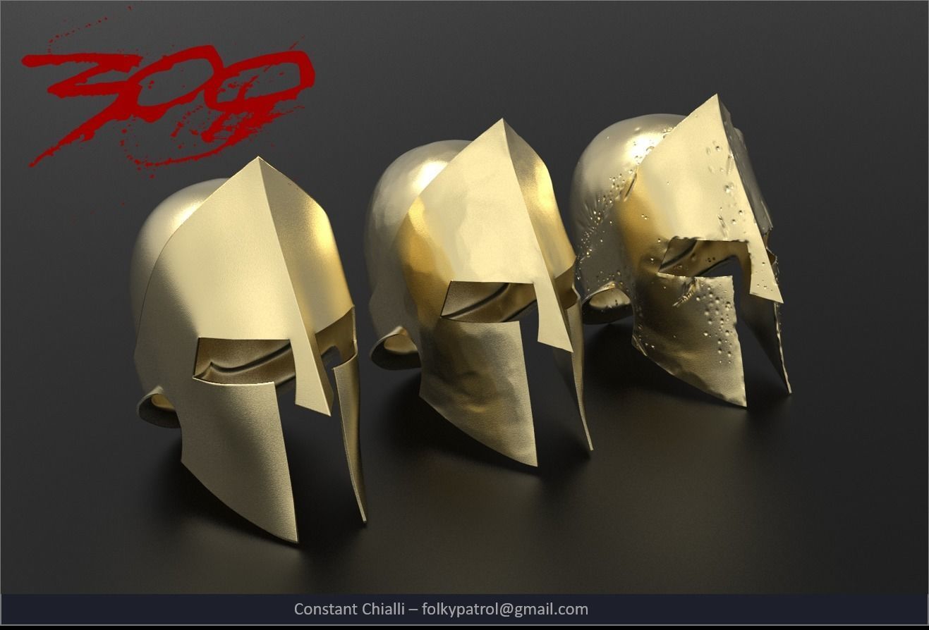 300 - Spartan Helmets 3D model 3D printable | CGTrader