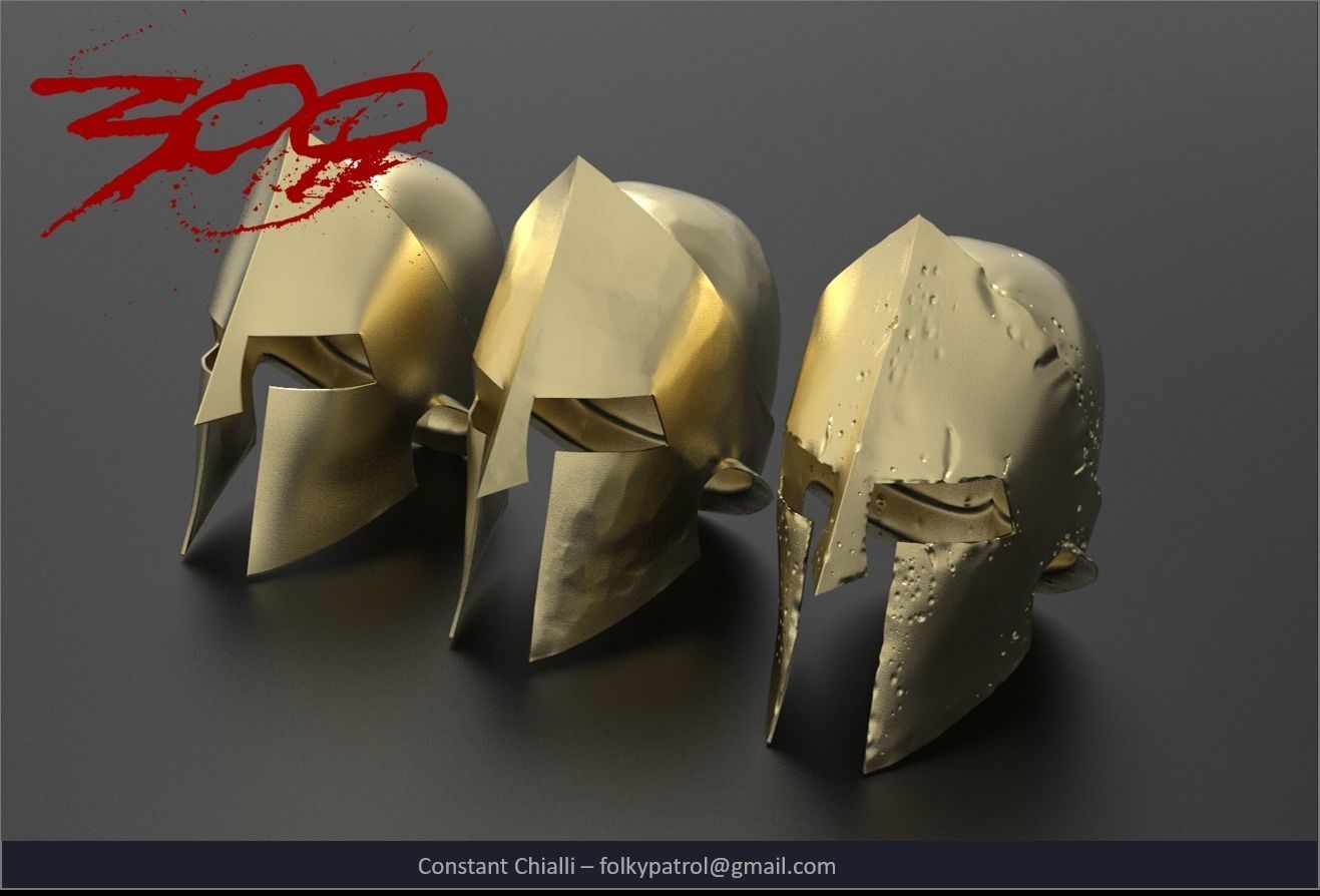 300 - Spartan Helmets 3D model 3D printable | CGTrader