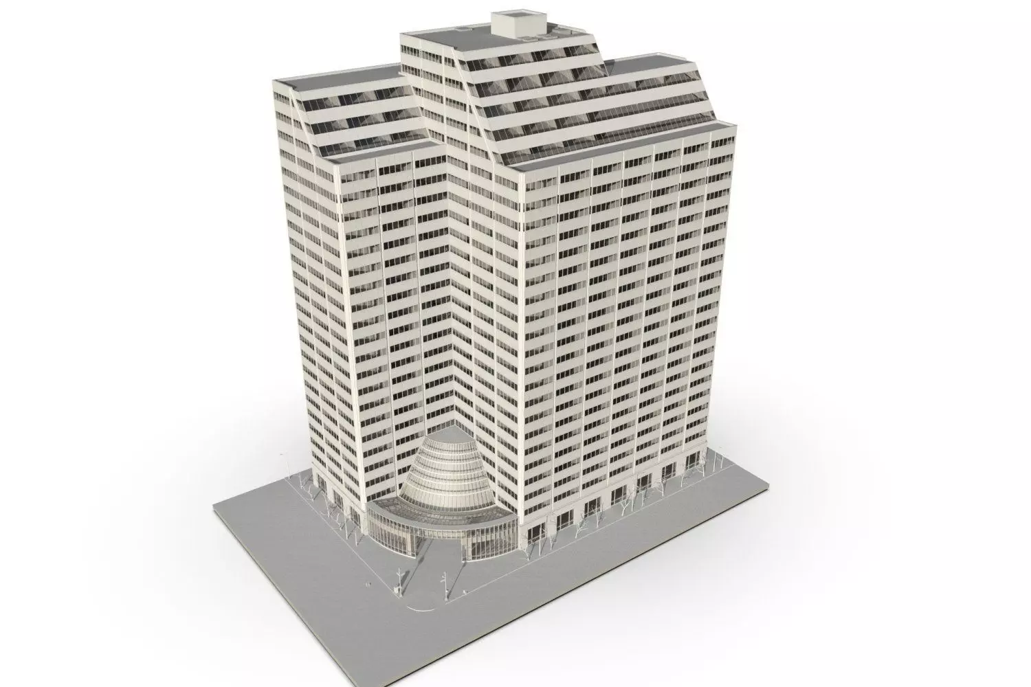 house  Chicago lowpoly Low-poly 3D model_0