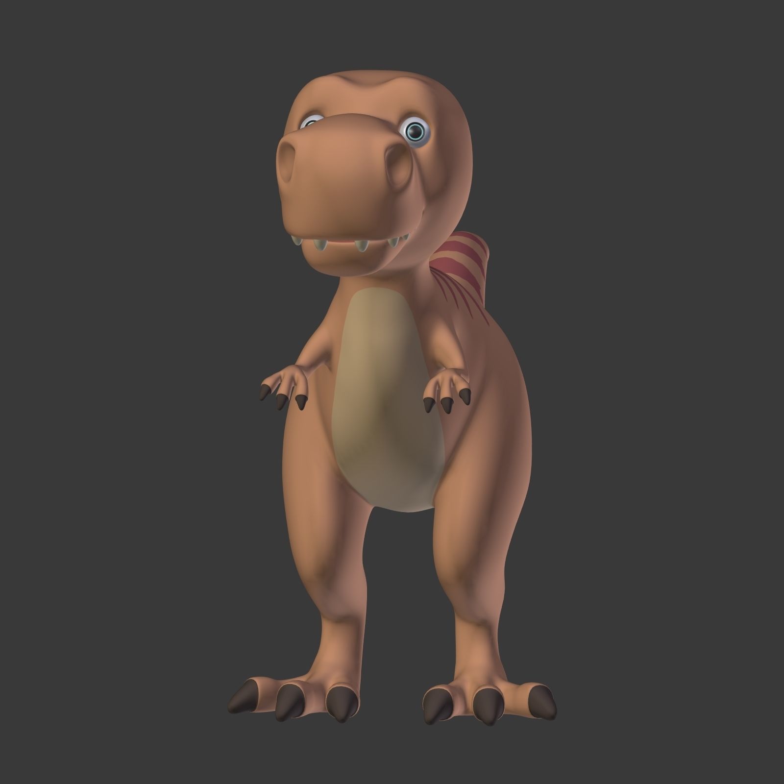 Cartoon Dinosaur - TRex Low-poly 3D model_7