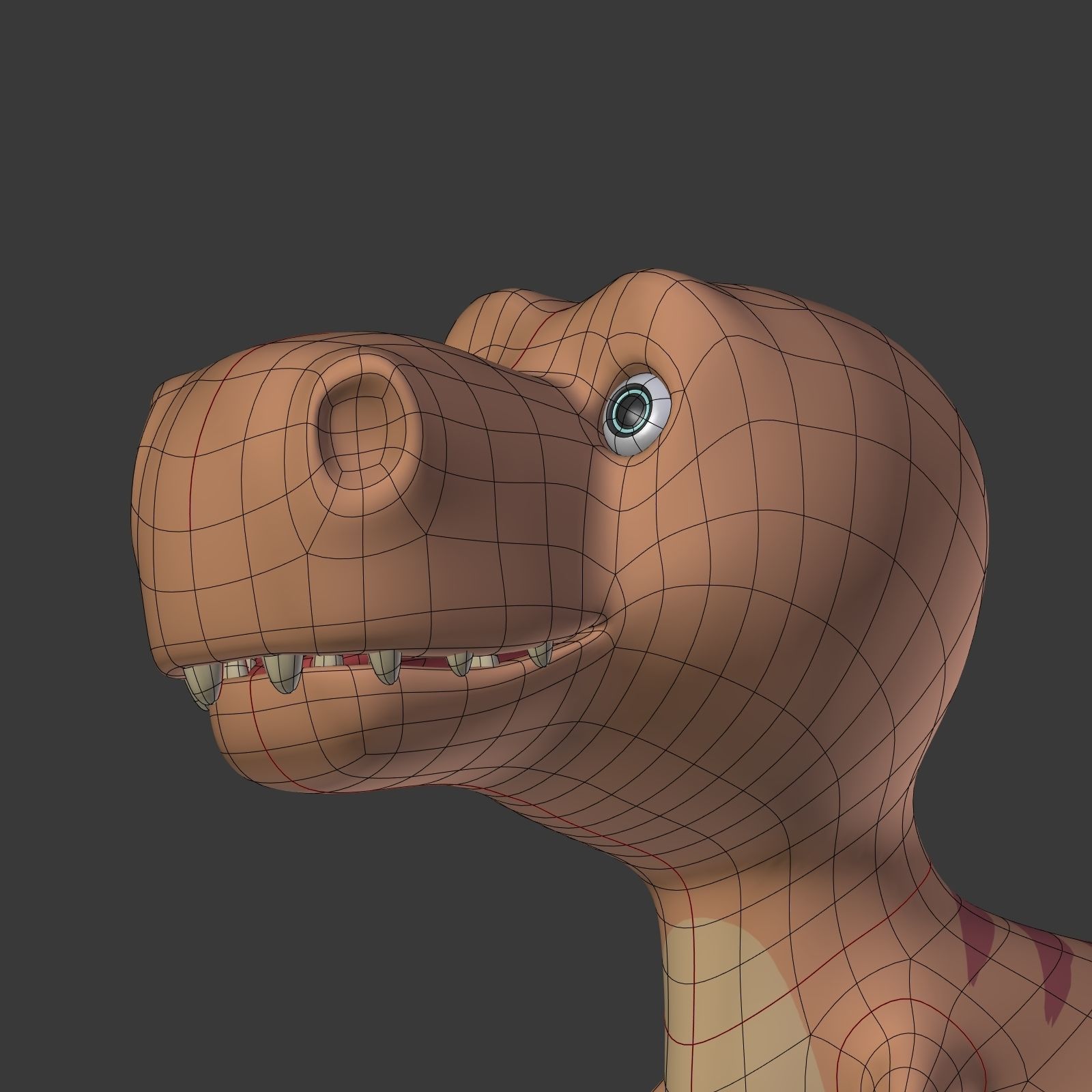Cartoon Dinosaur - TRex Low-poly 3D model_32