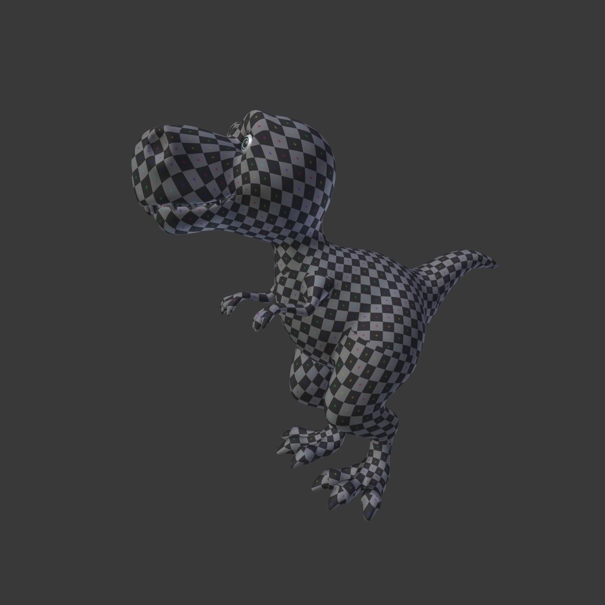 Cartoon Dinosaur - TRex Low-poly 3D model_4