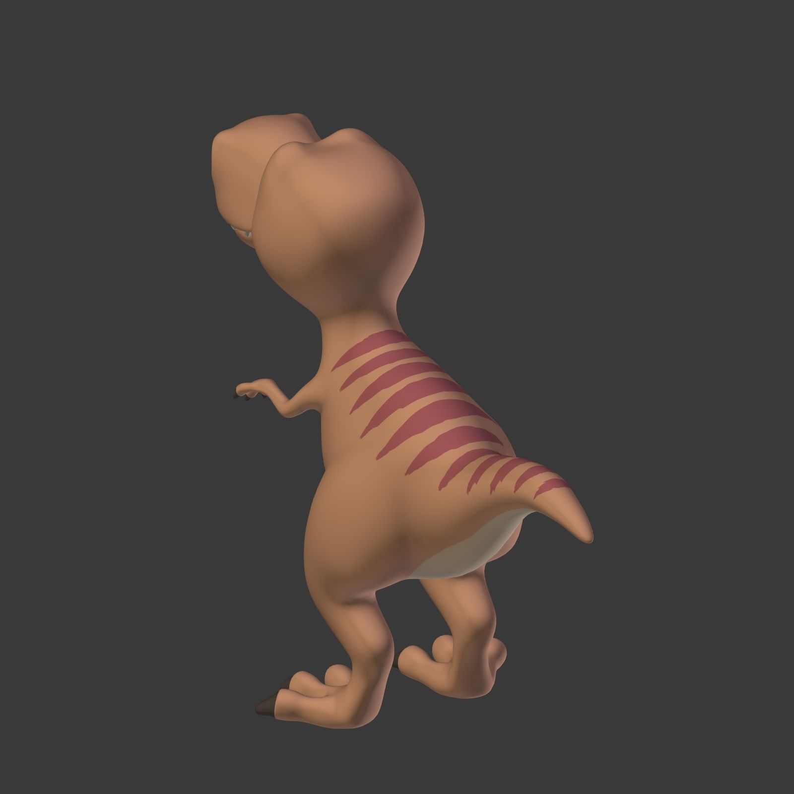 Cartoon Dinosaur - TRex Low-poly 3D model_21