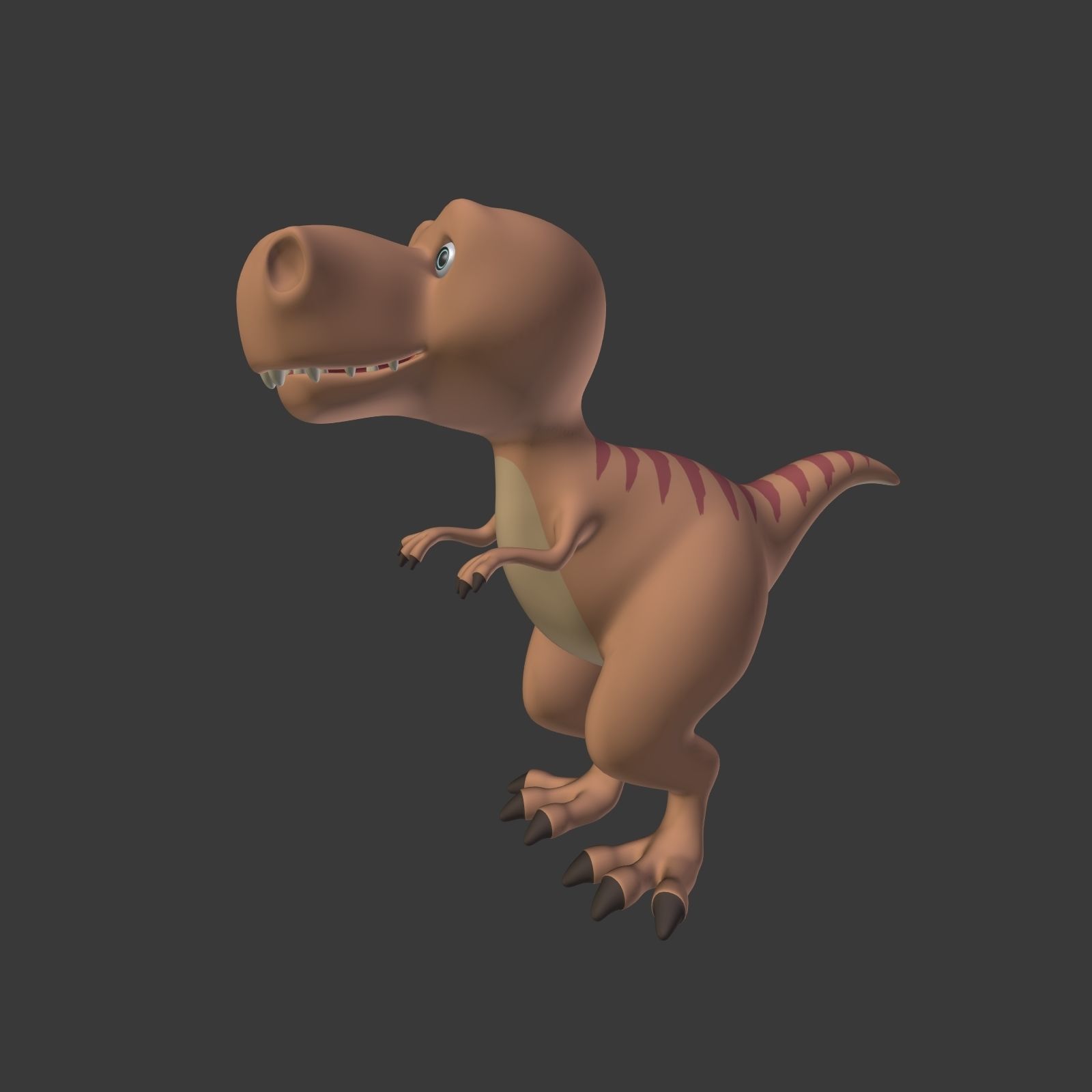 Cartoon Dinosaur - TRex Low-poly 3D model_1