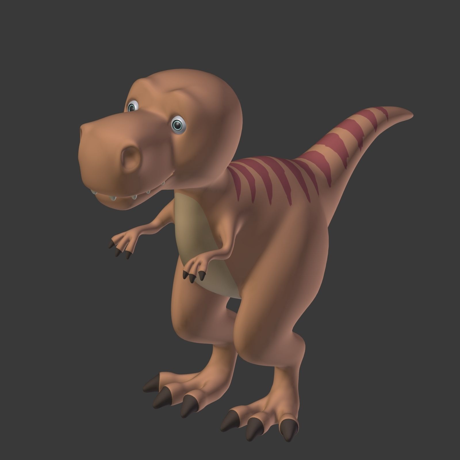 Cartoon Dinosaur - TRex Low-poly 3D model_9