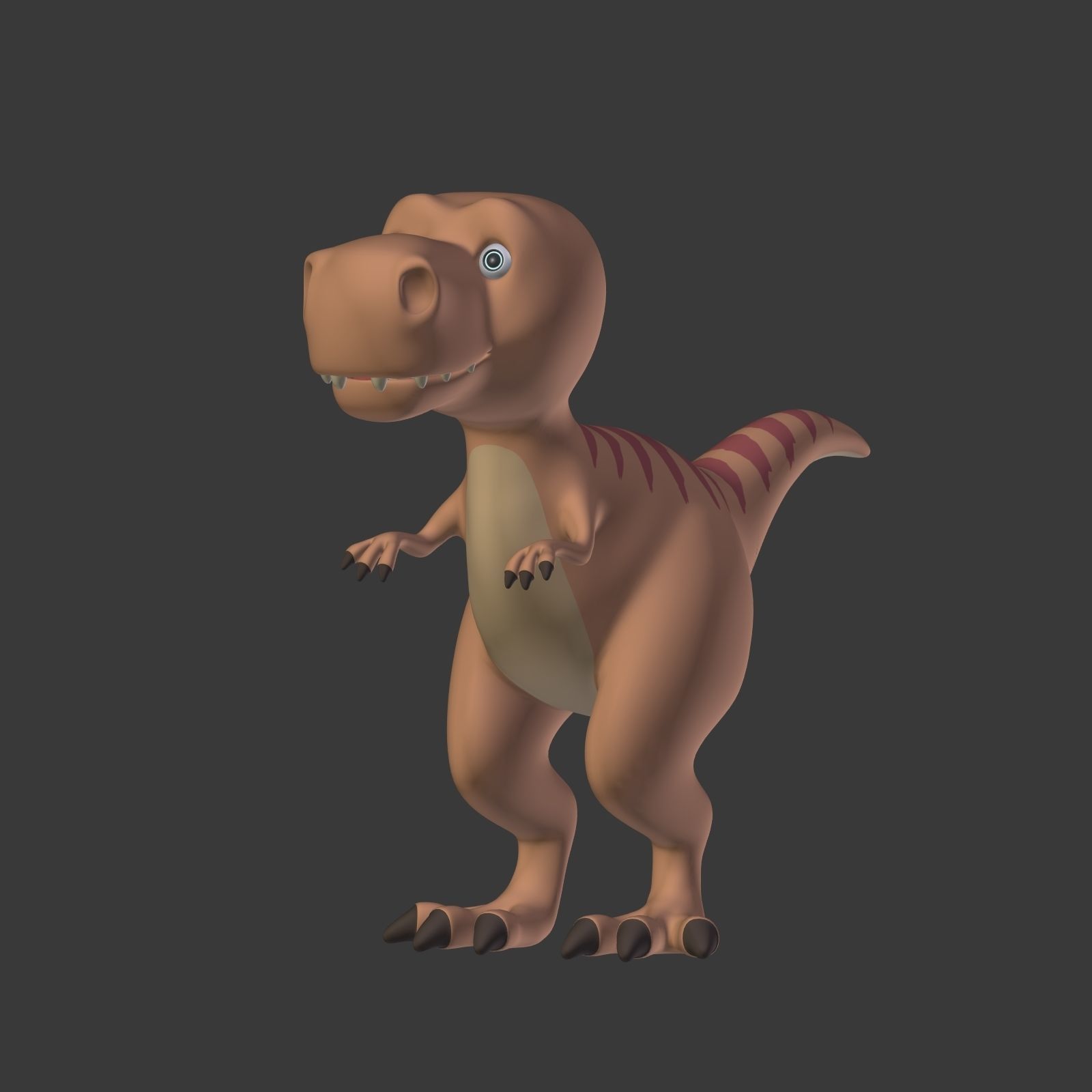 Cartoon Dinosaur - TRex Low-poly 3D model_5