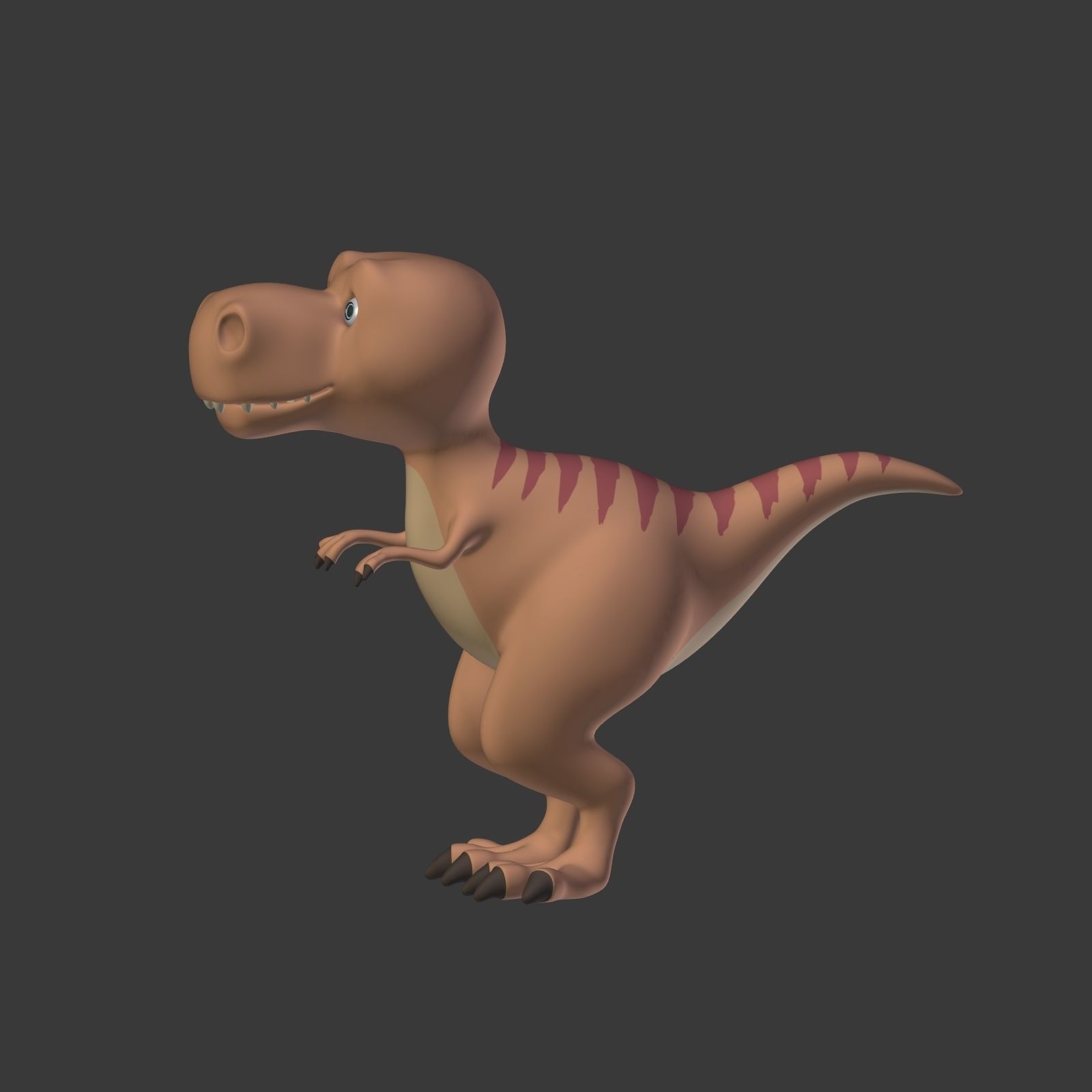 Cartoon Dinosaur - TRex Low-poly 3D model_11