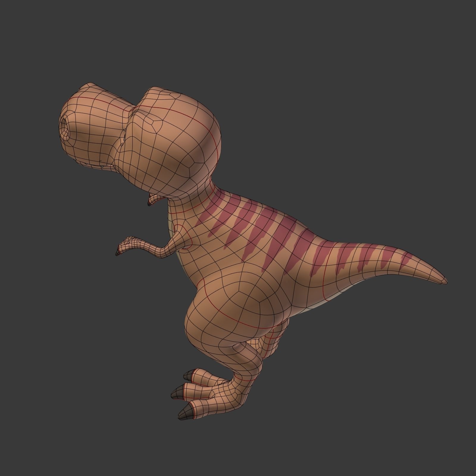 Cartoon Dinosaur - TRex Low-poly 3D model_16