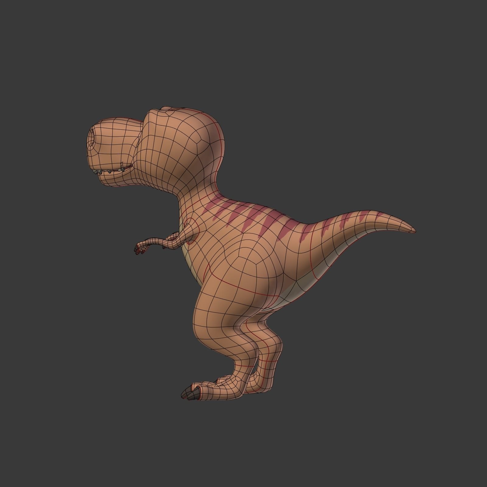 Cartoon Dinosaur - TRex Low-poly 3D model_14