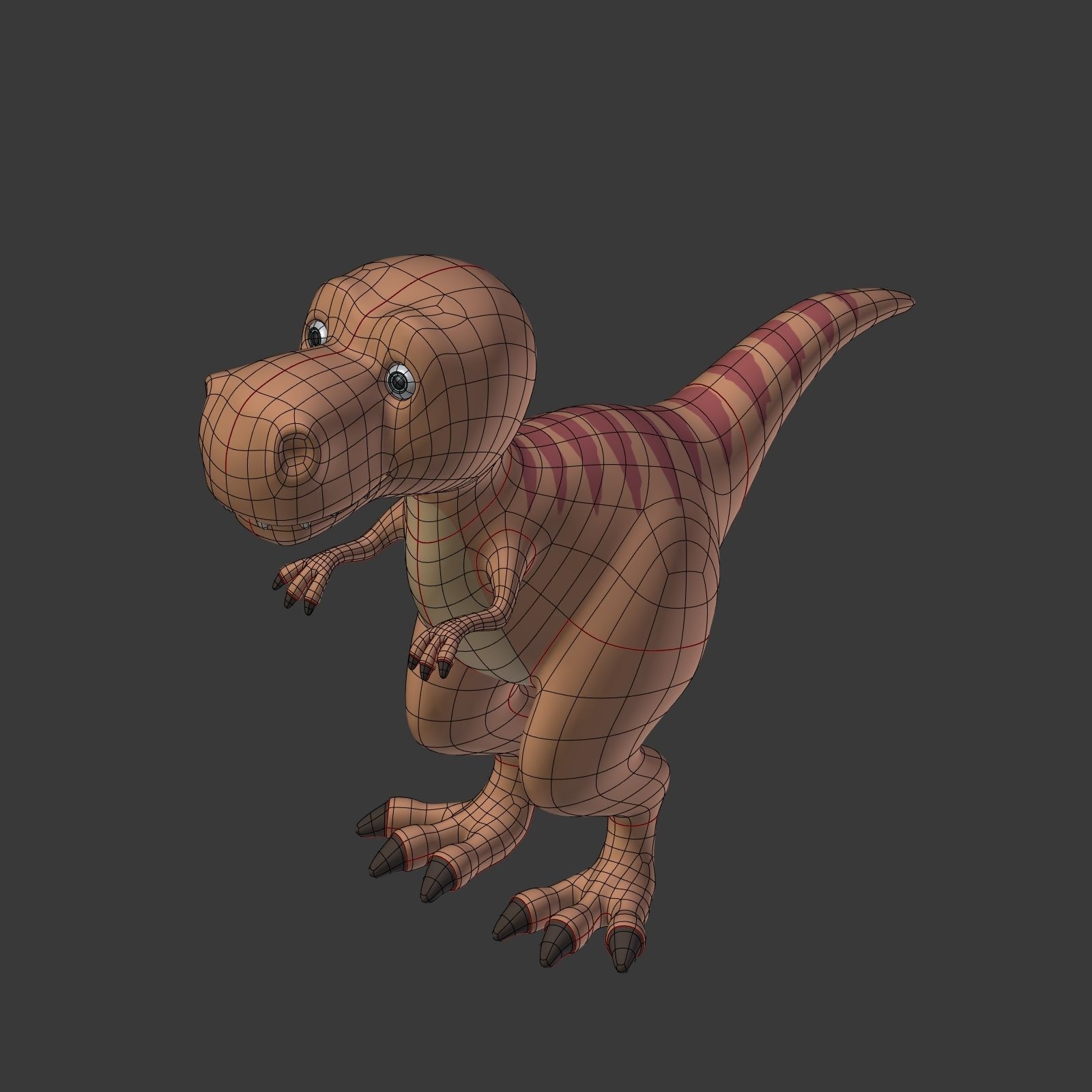 Cartoon Dinosaur - TRex Low-poly 3D model_20