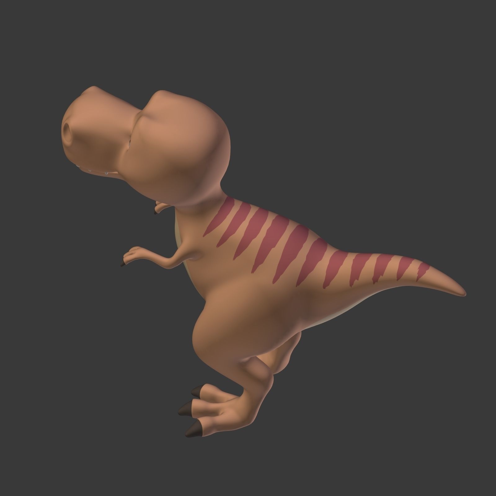 Cartoon Dinosaur - TRex Low-poly 3D model_15