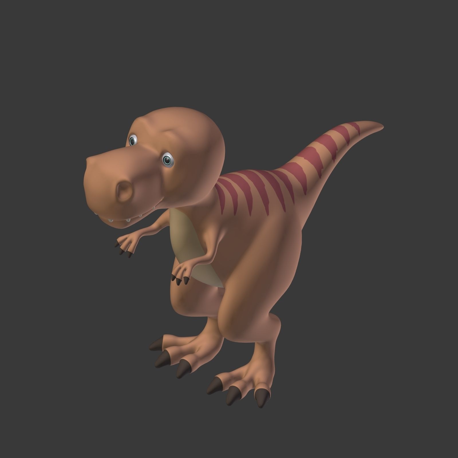 Cartoon Dinosaur - TRex Low-poly 3D model_19