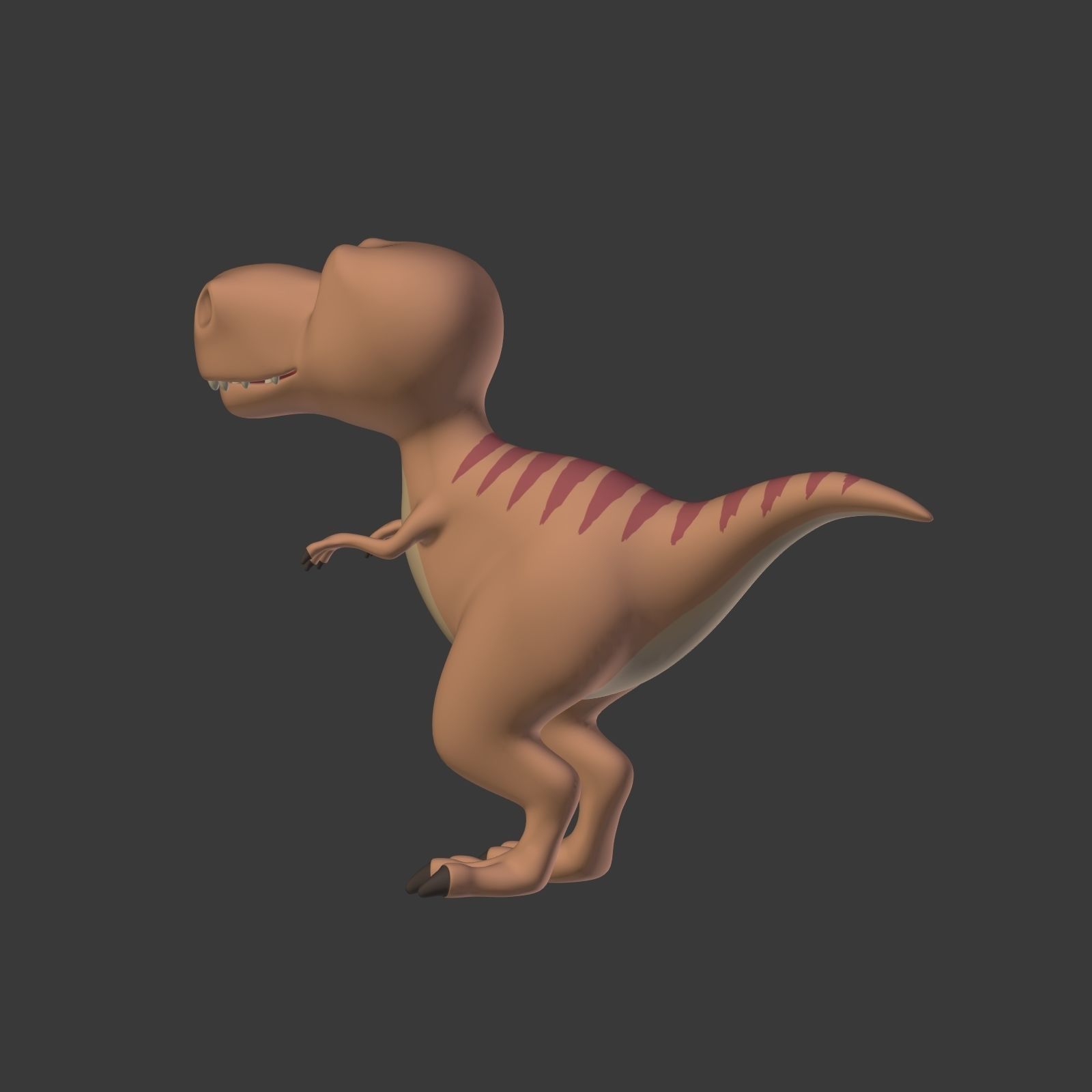 Cartoon Dinosaur - TRex Low-poly 3D model_13